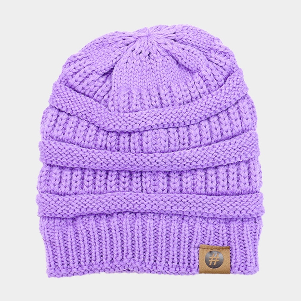 # Hashtag Cable Knit Beanie Hat